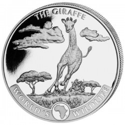 Wildlife 1 oz silver GIRAFFE 2019 Congo 20 Fr