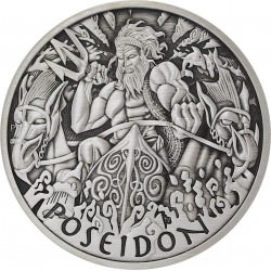 PM 1 oz silver GODS OF OLYMPUS 2020 ZEUS ANTIQUED $1