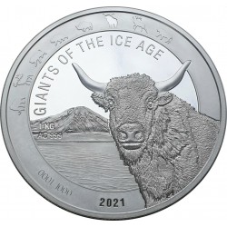 Ghana 1 kilo silver AUROCH 2021 BU 1000 CEDIS in capsule