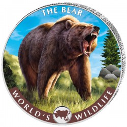 Wildlife 1 oz silver The BEAR 2022 Congo 20 Fr Coloured