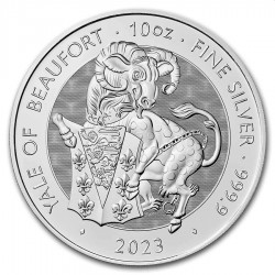 UK 10 oz silver TUDOR BEASTS YALE OF BEAUFORT 2023 BU