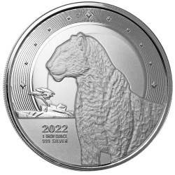 1 oz silver 5 CEDIS Ghana LEOPARD 2022 BU