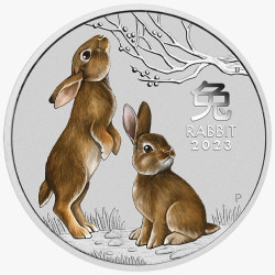 PM Lunar 3 RABBIT 1 kilo silver 2023 BU $30 Australia Coloured
