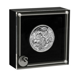 2 oz silver Chinese Myths and Legends SINGLE DRAGON 2021 Proof High Relief $2