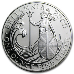 1 oz silver BRITANNIA 2008 bu £2