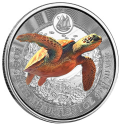 1 oz Cayman Islands STINGRAY 2023 bu $1 COLOURED PROOF