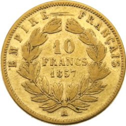 Gold 10 francs or Napoleon 1857 A